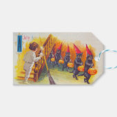 A Jolly Halloween (zwarte katten) Cadeaulabel (Voorkant (Horizontaal))