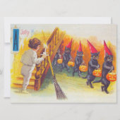 A Jolly Halloween (zwarte katten) Kaart (Voorkant)