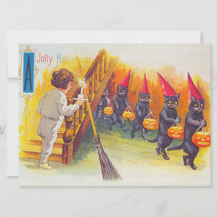 A Jolly Halloween (zwarte katten) Kaart