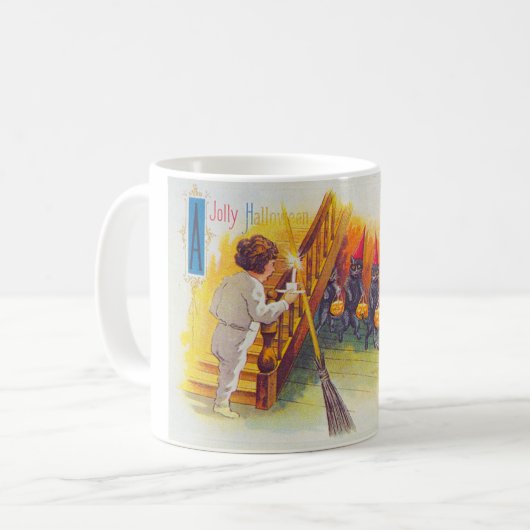 A Jolly Halloween (zwarte katten) Koffiemok (Voorkant links)