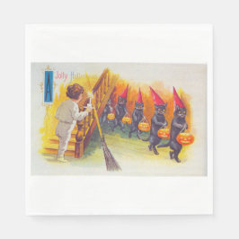 A Jolly Halloween (zwarte katten) Servet