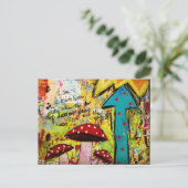 A Journal Briefkaart of art and mixmedia sun (Staand voorkant)