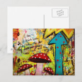 A Journal Briefkaart of art and mixmedia sun (Voorkant / Achterkant)