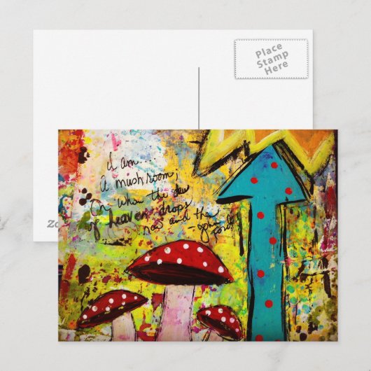 A Journal Briefkaart of art and mixmedia sun (Voorkant / Achterkant)