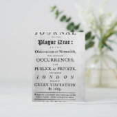 A Journal of the Plague Year, 1665 Briefkaart (Staand voorkant)