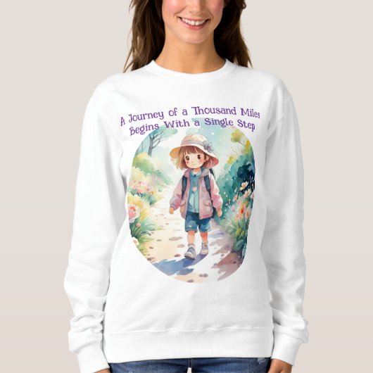 A Journey of a Thousand Miles Quote Cute T-Shirt (Voorkant)