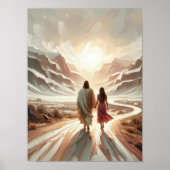 A Journey of Faith, Christian Art, Jesus Walking Poster (Voorkant)