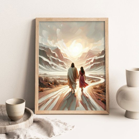 A Journey of Faith, Christian Art, Jesus Walking Poster