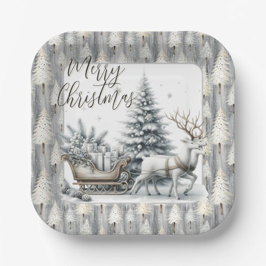 A Journey Through Winter Pines Papieren Bordje (Voorkant)