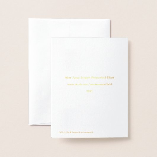 A. Joyce Elliott Gold Foil Note Card Folie Kaarten (Met envelop)