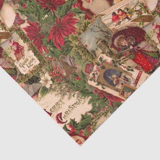 A Jumble of Victorian Holiday Postcards Tissuepapier (Detail)