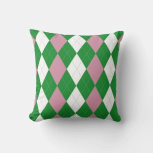 A.K.A Pink & Green Argyle Sierkussen