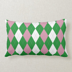 A.K.A. Roze en Groene Sierkussen Argyle Kussen