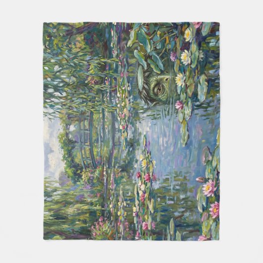 A kappa has been added to Claude Monet's "Water Li Fleece Deken (Voorkant)