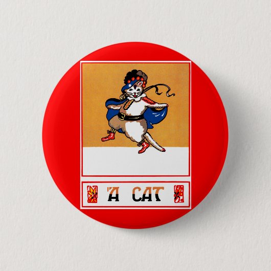 A Kat Ronde Button 5,7 Cm (Voorkant)