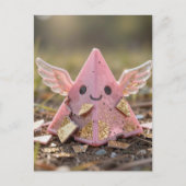 A Kawaii flying pink pyramid Briefkaart (Voorkant)