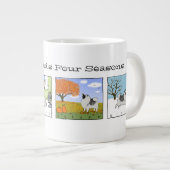 A Keeshond Enjoys the Four Seasons - Fun Dog Art Grote Koffiekop (Voorkant rechts)