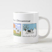 A Keeshond Enjoys the Four Seasons - Fun Dog Art Grote Koffiekop (Rechts)