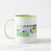 A Keeshond's Vier Seizoenen | Keeshond Cartoon Dog Tweekleurige Koffiemok (Links)