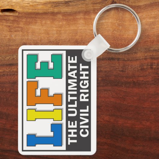A keychain to promote your pro-life beliefs. (Achterkant)