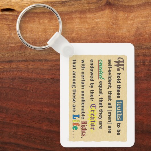 A keychain with a declaration. (Voorkant)
