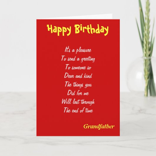 A kind grandfather birthday cards kaart (Voorkant)