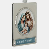 A King Is Born  Verzilverd Banner Ornament (Rechts)