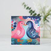 "A Kiss in Feathers", de Kaart van Happy Valentijn (Staand voorkant)