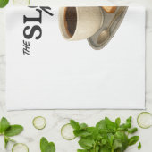 A kitchen towel with coffee and toast image theedoek (Gevouwen)