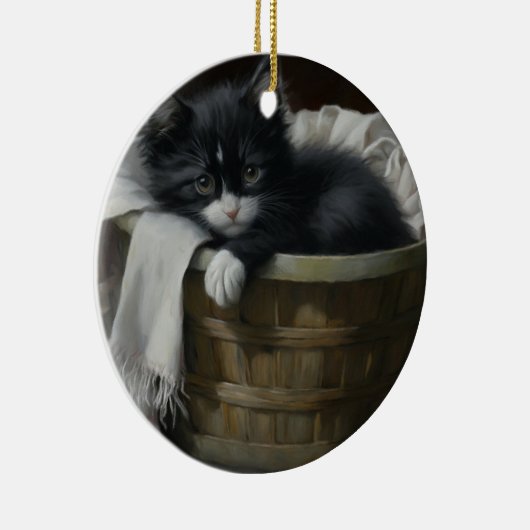 A Kittens Cozy Corner Keramisch Ornament (Rechts)