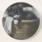 A Kittens Cozy Corner Zandsteen Onderzetter (Voorkant)