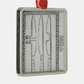 A Knife Trick Metalen Ornament (Rechts)