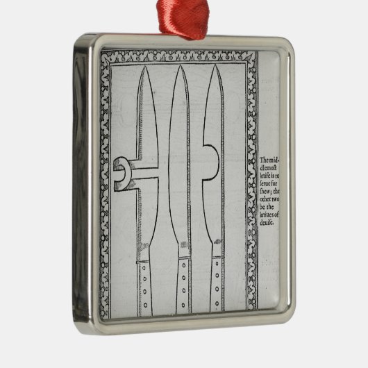 A Knife Trick Metalen Ornament (Rechts)