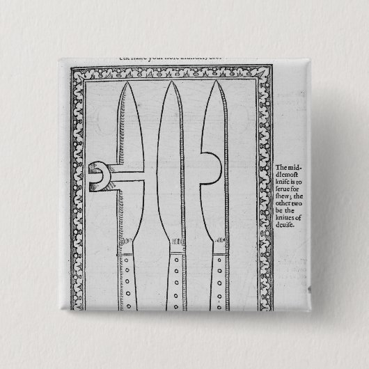 A Knife Trick Vierkante Button 5,1 Cm (Voorkant)