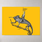 A knight riding a chameleon poster (Voorkant)