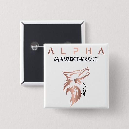 A.L.P.H.A. VIERKANTE BUTTON 5,1 CM (Voorkant /achterkant)