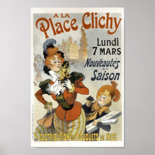 A La Place Clichy Bouquets France AD Poster