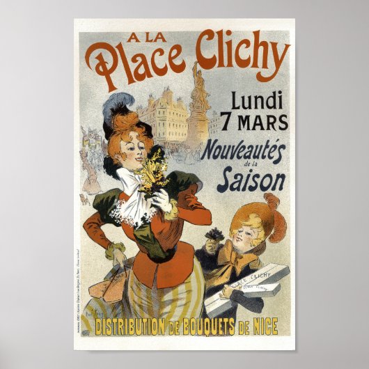 A La Place Clichy Bouquets  France AD Poster (Voorkant)