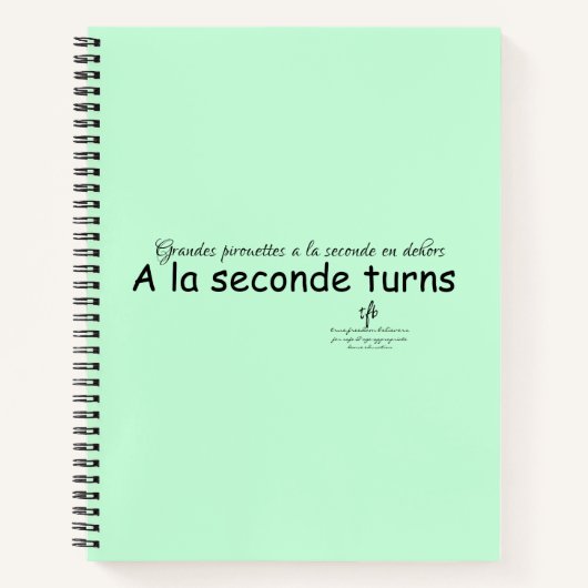 A La Seconde draait Mint Green en Black Notitieboek (Voorkant)