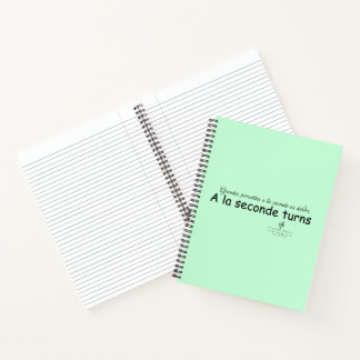 A La Seconde draait Mint Green en Black Notitieboek