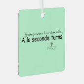 A La Seconde draait Mint Green en Black Sq. Metalen Ornament (Voorkant Rechts)