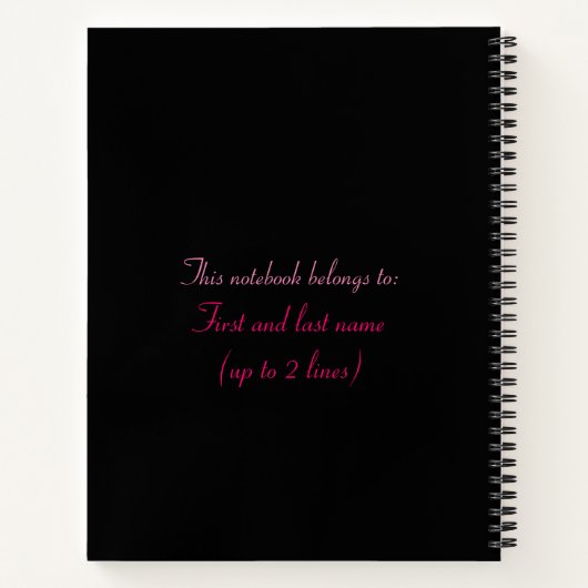 A La Seconde draait zwart en roze Notitieboek (Achterkant)