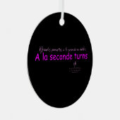 A La Seconde draait zwart en roze rond Metalen Ornament (Voorkant Rechts)