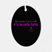 A La Seconde draait zwart en roze rond Metalen Ornament (Voorkant links)