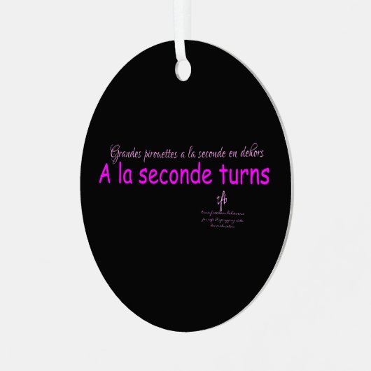 A La Seconde draait zwart en roze rond Metalen Ornament (Voorkant links)