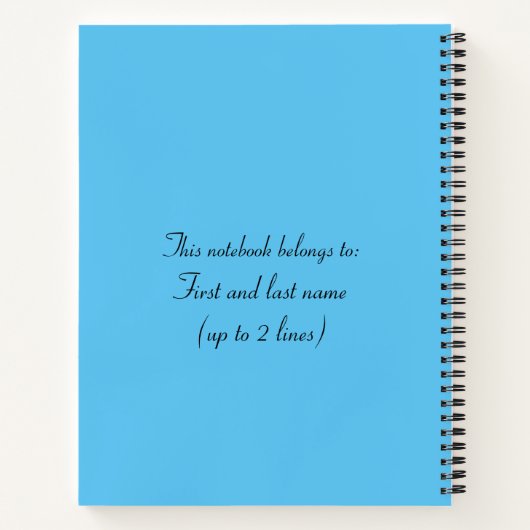 A La Seconde Turns Sky Blue en Black Notitieboek (Achterkant)