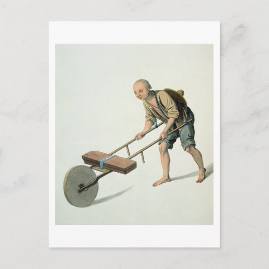 A Laborer, bord 27 uit "The Costume of China", Briefkaart (Voorkant)