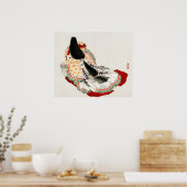 A lady in a kimono by Kono Bairei Poster (Keuken)