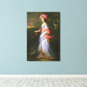 A Lady in Masquerade Costume, c.1679 Canvas Afdruk (Insitu (Houten vloer))