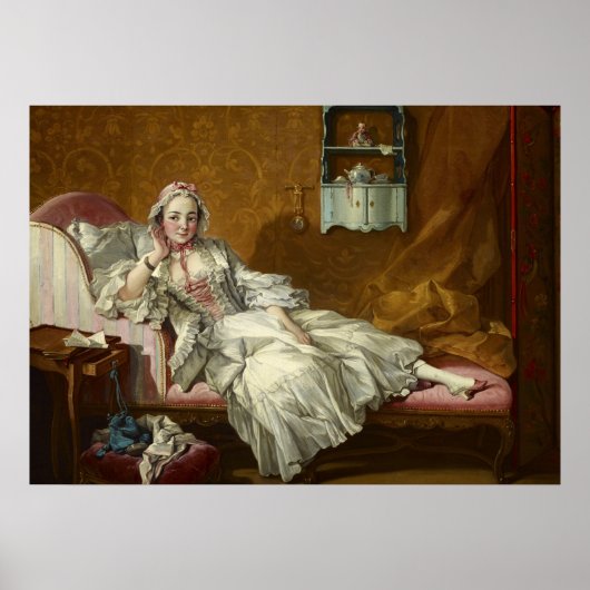 A Lady on Her Day Bed, 1743 by Francois Boucher Poster (Voorkant)